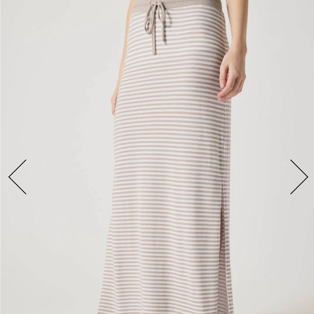 Splendid Brooke Stripe Maxi Skirt - Fawn and Grayl medium